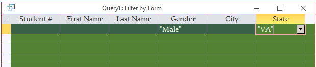 Filtering by Form for Logical Conjunctions