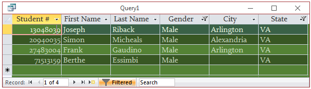 Filtering by Form for Logical Conjunctions