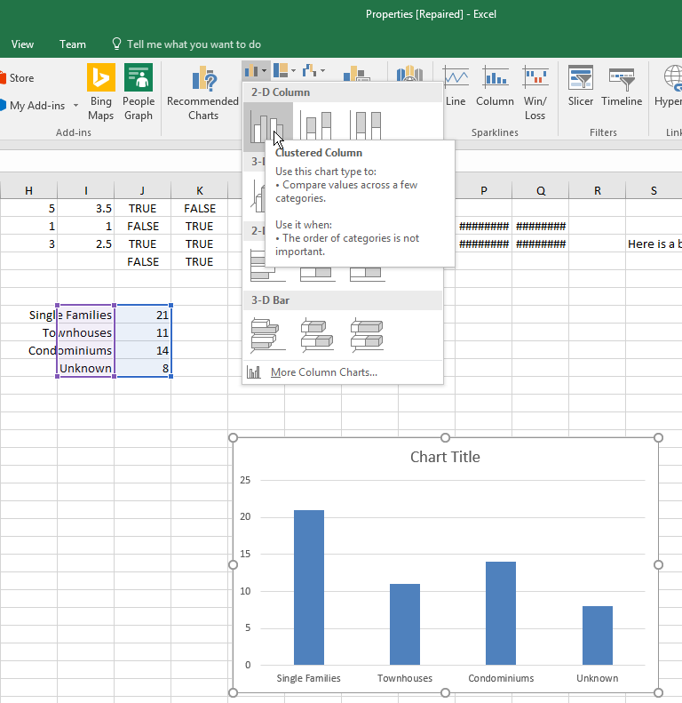 Creating a Chart in Microsoft Excel