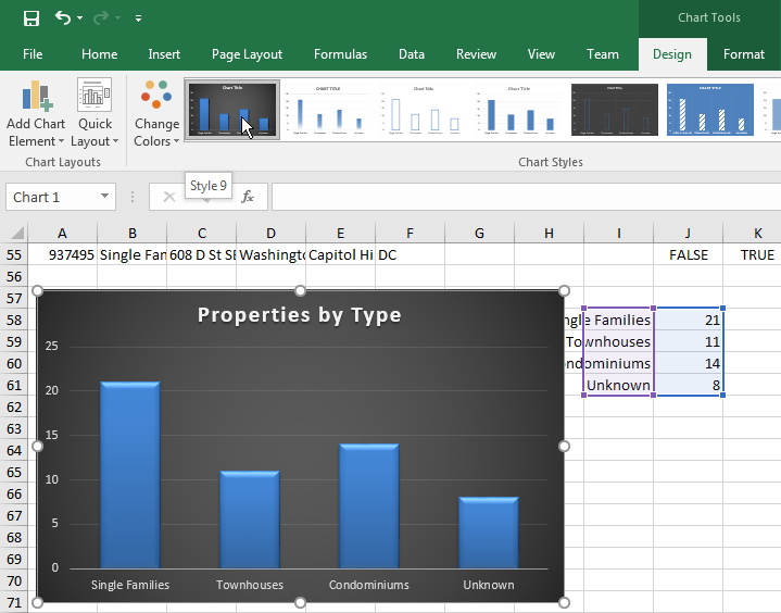 Creating a Chart in Microsoft Excel