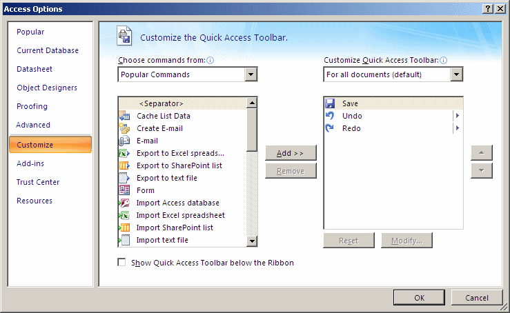 Access Options