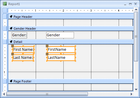 Adding the Fields Under a Group