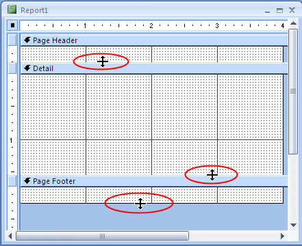 Resizing the sections of a report