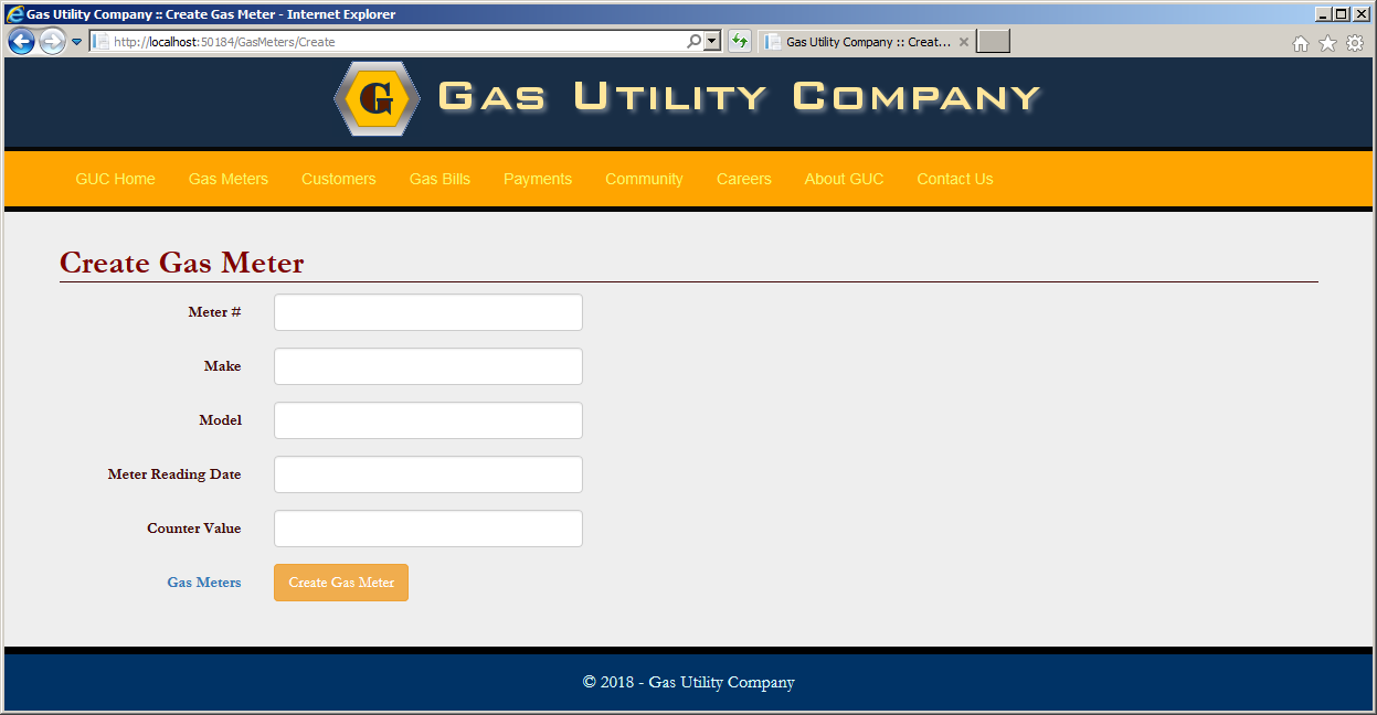 Data Sets Maintenance - New Gas Meters