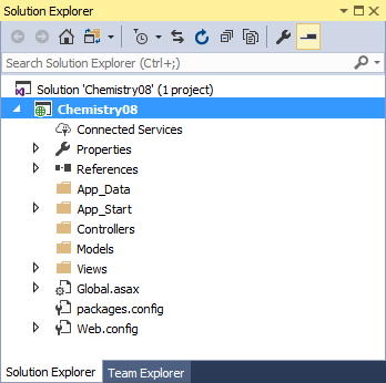 Solution Explorer - Empty ASP.NET MVC Basic Project