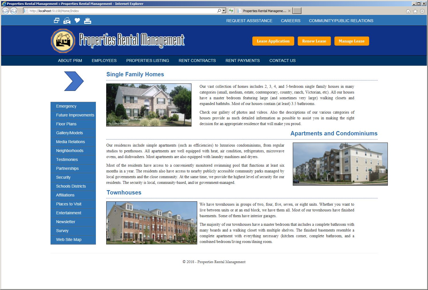Properties Rental Management - Home Page