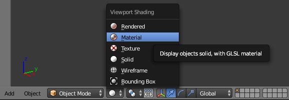 Menu Bar - Viewport Shading