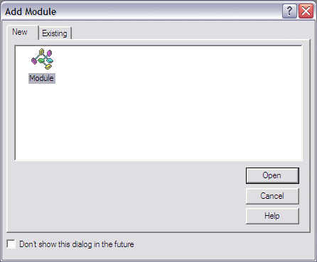 The Add Module dialog box
