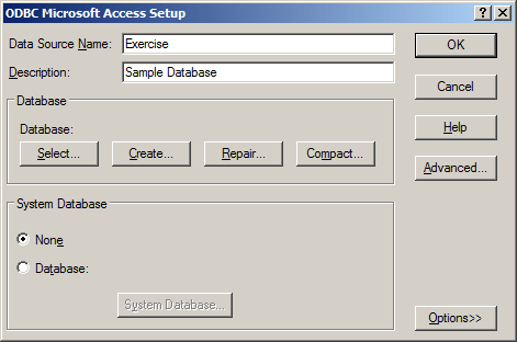 ODBC Microsoft Access Setup