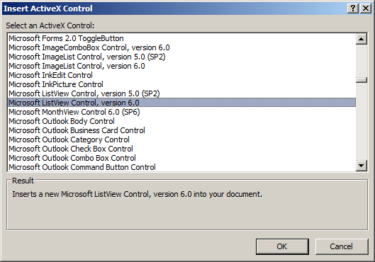 ActiveX Controls - Microsoft Tree View Control