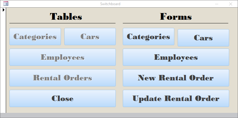 Bethesda Car Rental - Database Switchboard