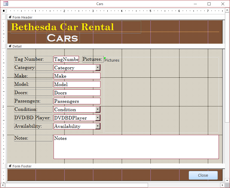 Bethesda Car Rental - Update Rental Order