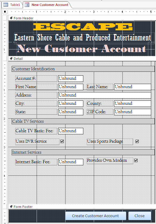 Eastern Shore Cable and Produced Entertainment - Form Design