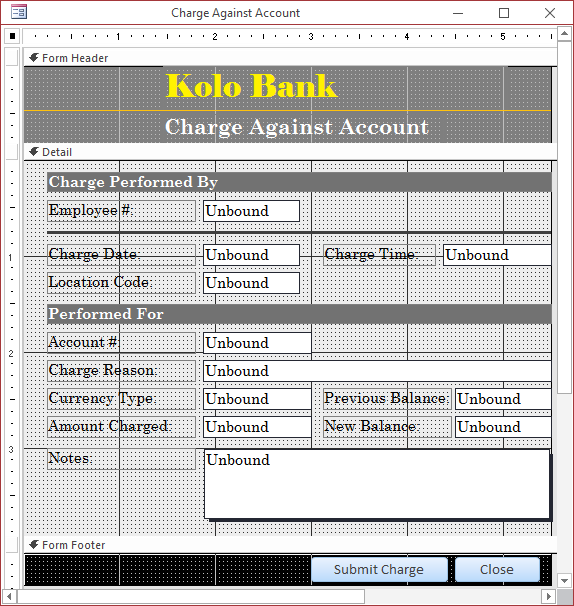 Kolo Bank - Charge Against Account Deposit