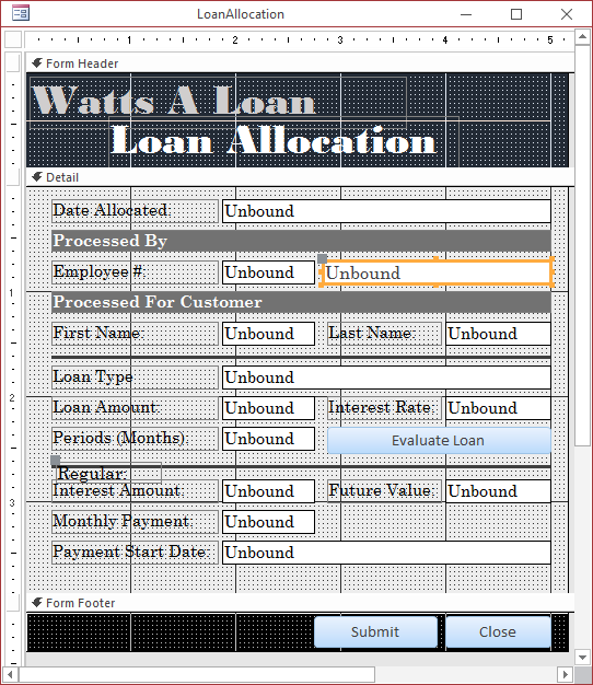 Watts A Loan - Loan Allocation - Form Design