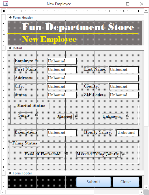 Fun Department Store - New Employee