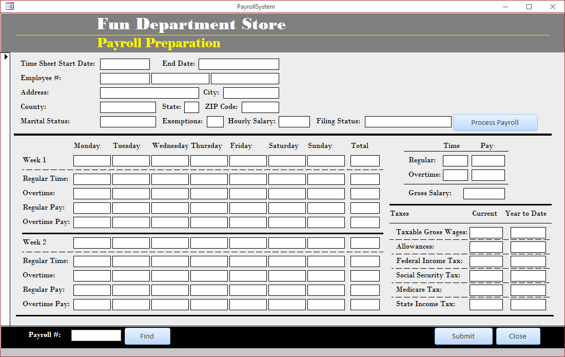 Fun Department Store - Payroll System