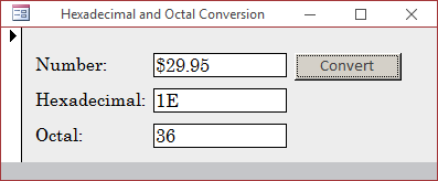 Converting to Hexadecimal and Octal Numbers