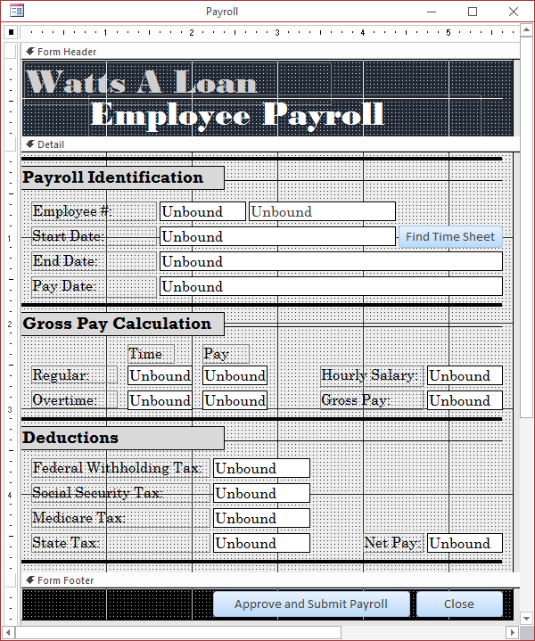 Watts' A Loan - New Payroll - Form Design