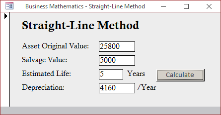 Calculating Depreciation Using the Straight-Line Method