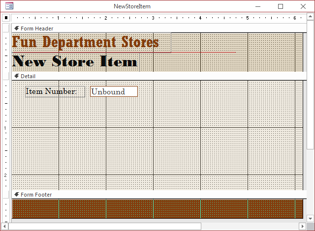 Fun Department Store - Form Design and Text Boxes