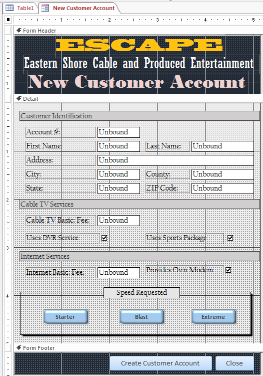 Eastern Shore Cable and Produced Entertainment - Form Design