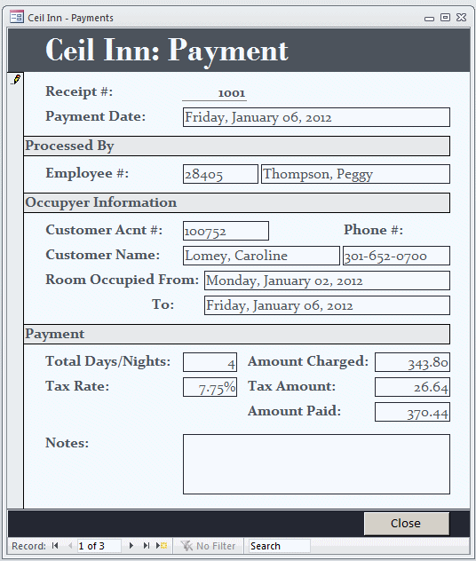 Ceil Inn - Payments