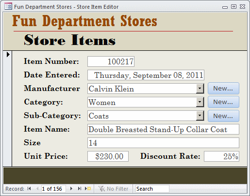 Store Item Editor