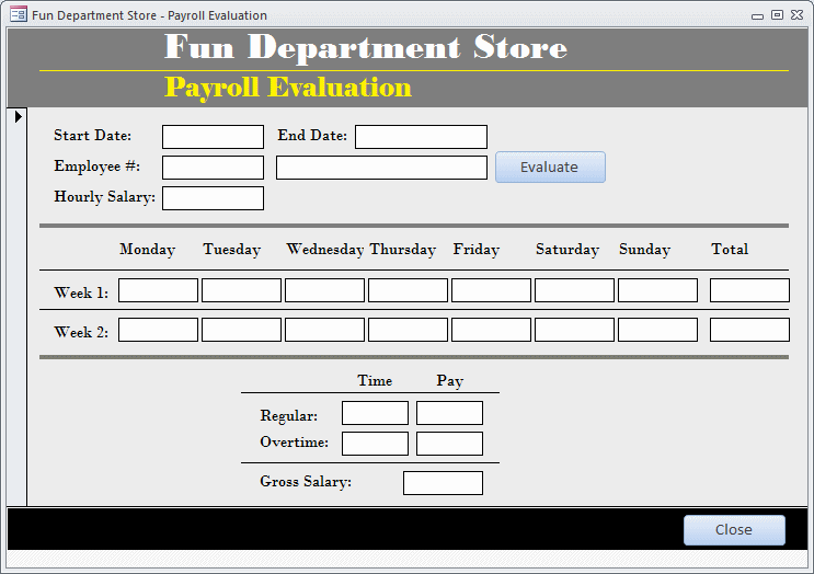Fun Department Store - Payroll Evaluation
