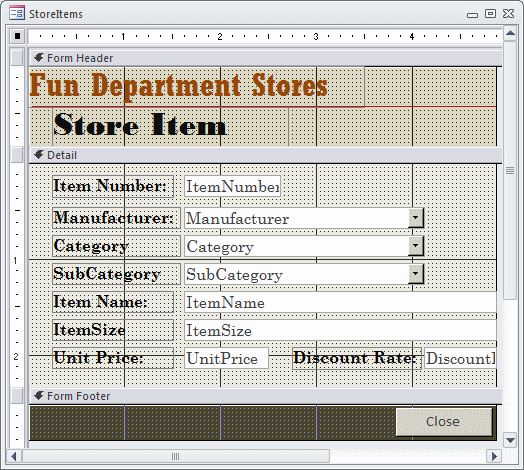 Fun Department Store - Store Items