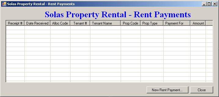 Solas Property Rental: Rent Payments