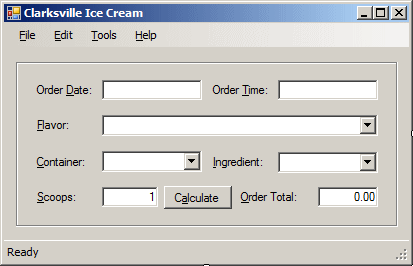 Clarksville Ice Cream: Form Design