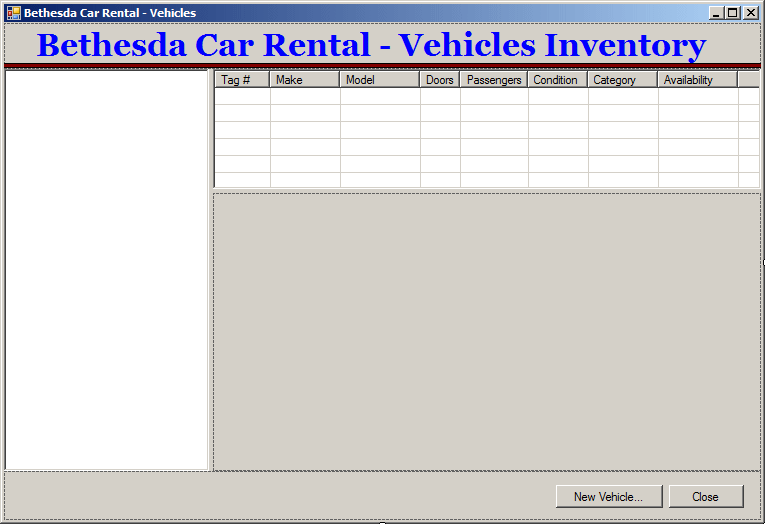 Bethesda Car Rental: Vehicles Inventory