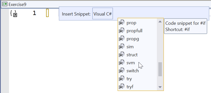 Insert Snippet - svm