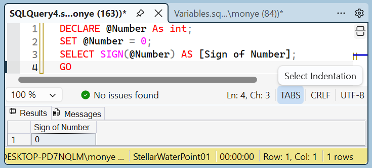 The Sign of a NULL Number