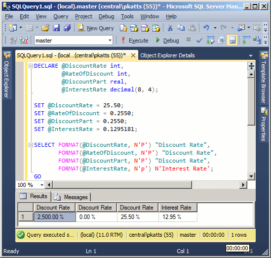 Value Formatting