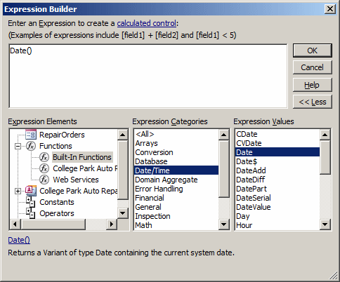 Expression Builder