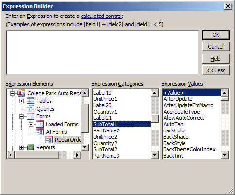 Expression Builder