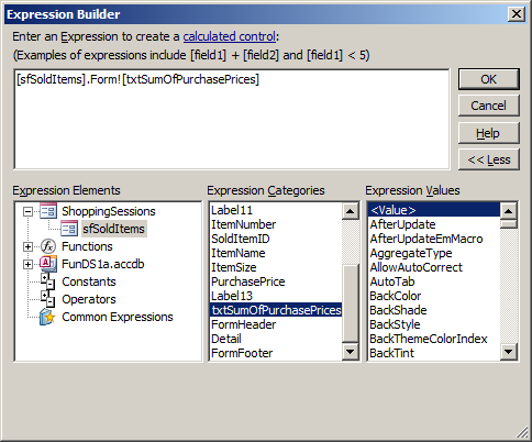 Sub-Form/Sub-Report Expressions and the Parent Object