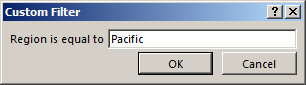 Custom Filter Dialog Box