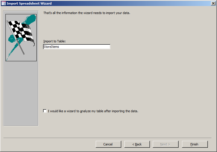 Importing a Microsoft Excel Spreadsheet