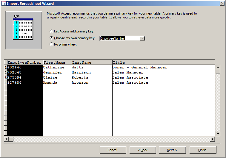 Importing a Microsoft Excel Spreadsheet
