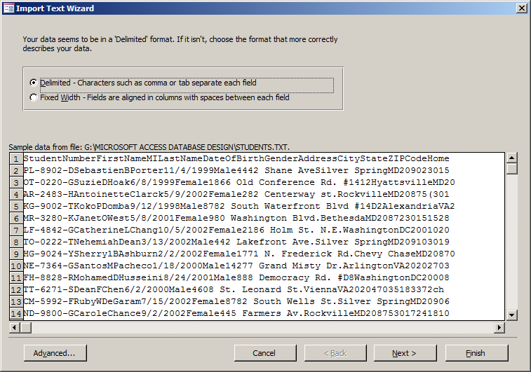 Import Text Wizard