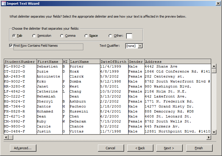 Importing a Text Document