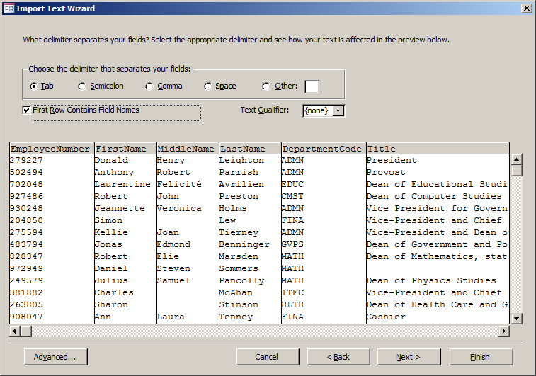 Importing a Text Document