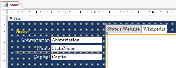 States Statistics - Form Design