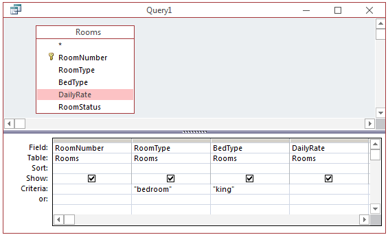 Creating a Logical Conjunction in a Query Design