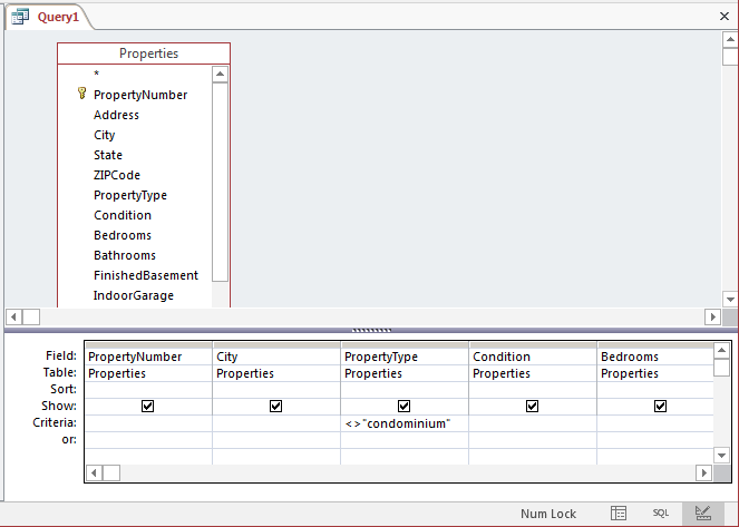 Setting a Condition on a Query to Isolate Records