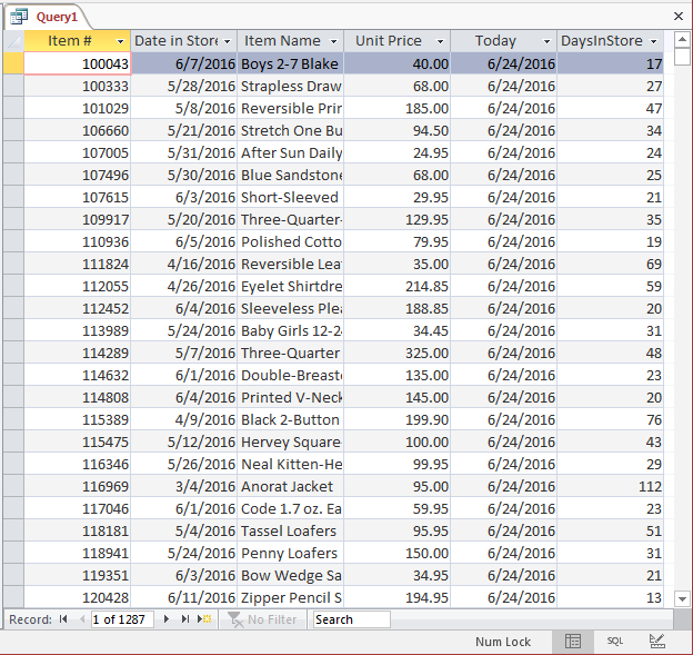 Query Design - Sorting Records Using Functions