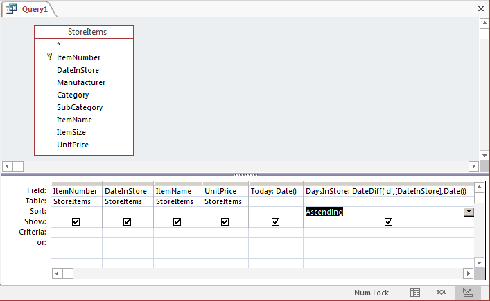 Query Design - Sorting Records Using Functions